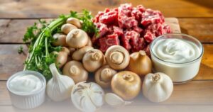 Ground Beef Stroganoff Ingredients