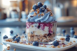 High Protein Overnight Oats with Blueberries