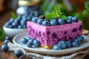 High Protein Overnight Oats with Blueberries