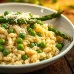 Create a delicious Asparagus and Pea Spring Risotto with this easy recipe. Learn how to make creamy, restaurant-style risotto packed with fresh seasonal vegetables.