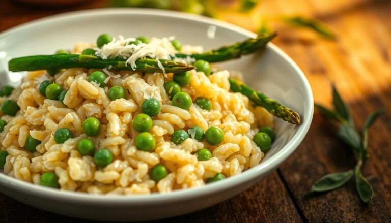 Create a delicious Asparagus and Pea Spring Risotto with this easy recipe. Learn how to make creamy, restaurant-style risotto packed with fresh seasonal vegetables.